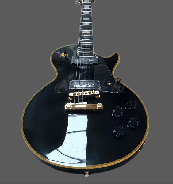 custom electric guitar with black color mahogany wood body gold hardware 22 fret ebony wood fingerboard two piece p90 pickups258
custom electric guitar with black color mahogany wood body gold hardware 22 fret ebony wood fingerboard two piece p90 pickups258