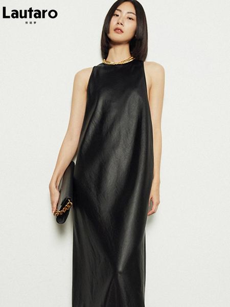 dresses lautaro spring black extra long faux leather tank dress autumn elegant stylish backless maxi dresses for women clothing 2021, Black;gray
dresses lautaro spring black extra long faux leather tank dress autumn elegant stylish backless maxi dresses for women clothing 2021, Black;gray