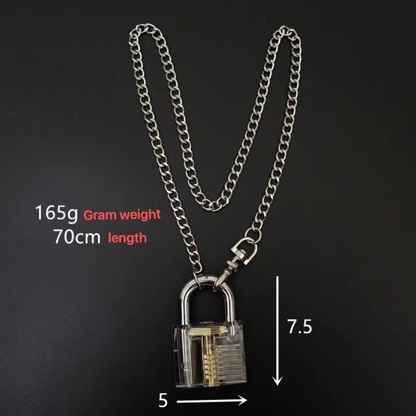 titanium steel detachable ins lock necklace punk rock accessories pendant necklace, Silver
titanium steel detachable ins lock necklace punk rock accessories pendant necklace, Silver