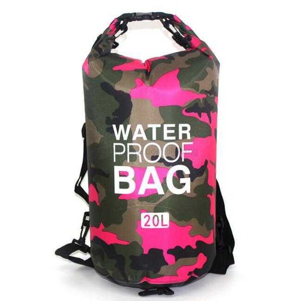 

outdoor waterproof camo pvc ocean pack boating drifting floating kayak wet shoulder bags packs drift swim water pool sports beach dry bag hi