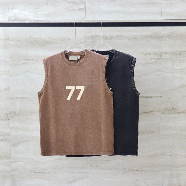 23ss spring summer flocked logo 77 vest men tee usa sleeveless t shirt short sleeve streetwear cotton europe casual tank, Black;brown
23ss spring summer flocked logo 77 vest men tee usa sleeveless t shirt short sleeve streetwear cotton europe casual tank, Black;brown