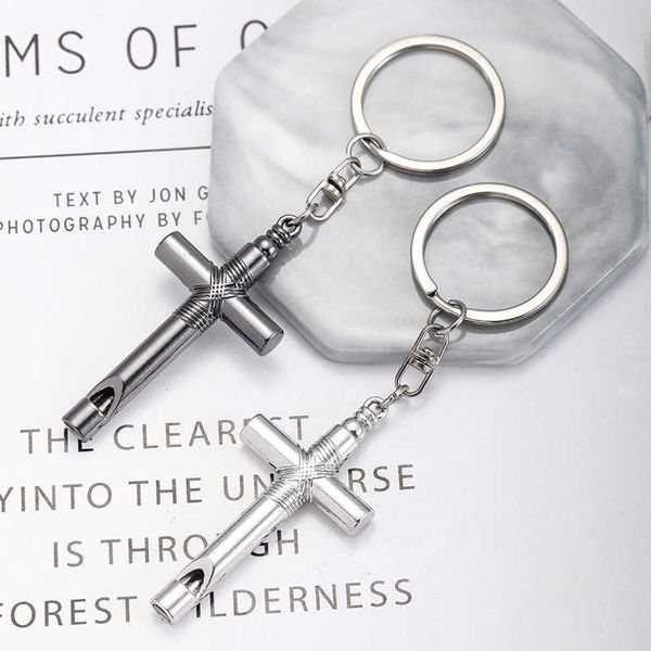 creative cross whistle keychain can blow funny keychain couple hip hop trendy backpack pendant, Silver
creative cross whistle keychain can blow funny keychain couple hip hop trendy backpack pendant, Silver