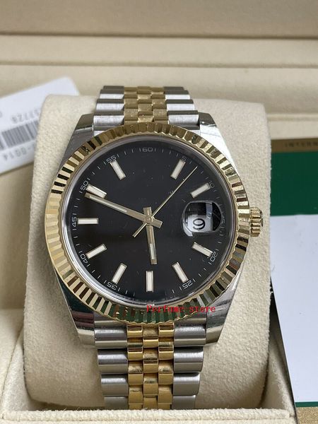 datejust 41mm 126333 steel yellow gold jubilee black index dial watch fashion brand automatic waterproof sapphire men's watch, Slivery;brown
datejust 41mm 126333 steel yellow gold jubilee black index dial watch fashion brand automatic waterproof sapphire men's watch, Slivery;brown