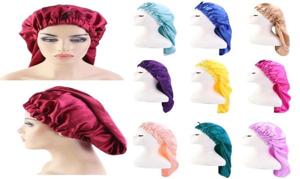 women extra large satin elastic long sleep cap for curly hair bonnet loose night sleeping hat elastic band headwrap solid color2566958, Blue;gray
women extra large satin elastic long sleep cap for curly hair bonnet loose night sleeping hat elastic band headwrap solid color2566958, Blue;gray