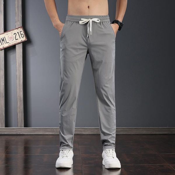 pants 2023 summer brand new thin breathable ice silk pants fashionable young men's korean style elasticwaisted lightweight trousers, Black
pants 2023 summer brand new thin breathable ice silk pants fashionable young men's korean style elasticwaisted lightweight trousers, Black
