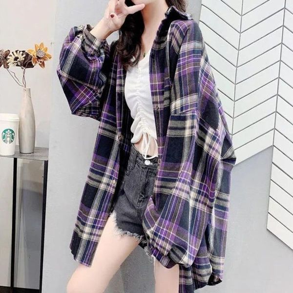 shirts women polo collar shirts plaid batwingsleeve loose outwear female chic new blouses vintage multi color casual autumn, White
shirts women polo collar shirts plaid batwingsleeve loose outwear female chic new blouses vintage multi color casual autumn, White