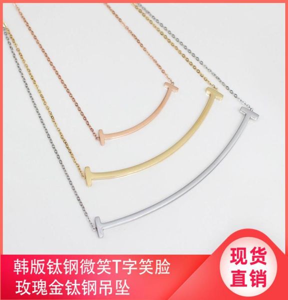 classic korean fashion titanium steel smile tshaped pendant clavicle chain cross rose gold titanium steel necklace female2209527, Silver
classic korean fashion titanium steel smile tshaped pendant clavicle chain cross rose gold titanium steel necklace female2209527, Silver