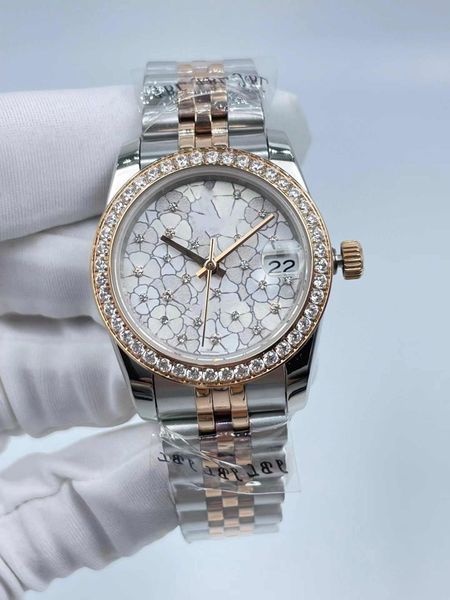 31mm designer women's automatic mechanical wristwatches diamond bezel 24 iced out diamonds face woman watches stainless steel strap lad, Slivery;brown
31mm designer women's automatic mechanical wristwatches diamond bezel 24 iced out diamonds face woman watches stainless steel strap lad, Slivery;brown