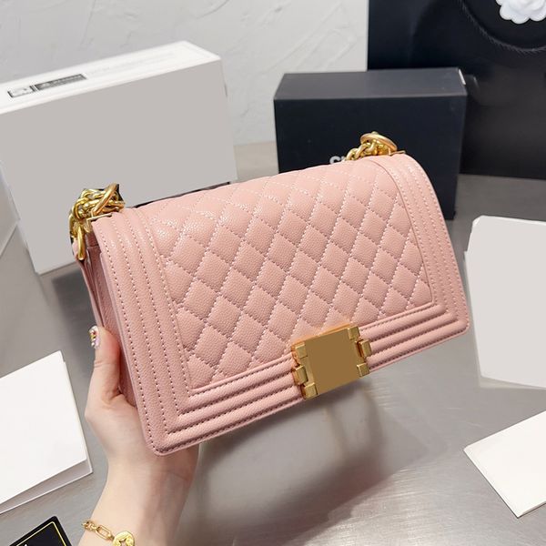 luxury designer classic caviar leather boy shoulder bags with diamond lattice gold metal hardware chain adjustable strap crossbody le handba 
luxury designer classic caviar leather boy shoulder bags with diamond lattice gold metal hardware chain adjustable strap crossbody le handba