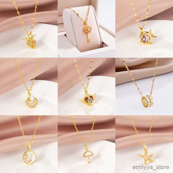 pendant necklaces trendy sweet gold color stainless steel necklaces for women fashion female pendant chain jewelry, Silver
pendant necklaces trendy sweet gold color stainless steel necklaces for women fashion female pendant chain jewelry, Silver