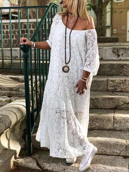 dresses zanzea 2023 women lace crochet maxi long dress summer o neck 3/4 sleeve party vestidos robe femme bohemian sundress casual dress, Black;gray
dresses zanzea 2023 women lace crochet maxi long dress summer o neck 3/4 sleeve party vestidos robe femme bohemian sundress casual dress, Black;gray