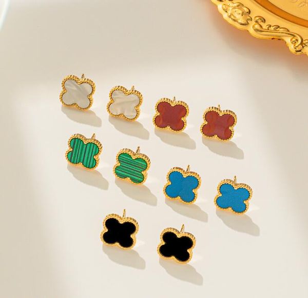 charm stud earrings two flowers 4/four leaf clover back mother-of-pearl silver 18k gold plated titanium agate for women girls valentine', Golden;silver
charm stud earrings two flowers 4/four leaf clover back mother-of-pearl silver 18k gold plated titanium agate for women girls valentine', Golden;silver