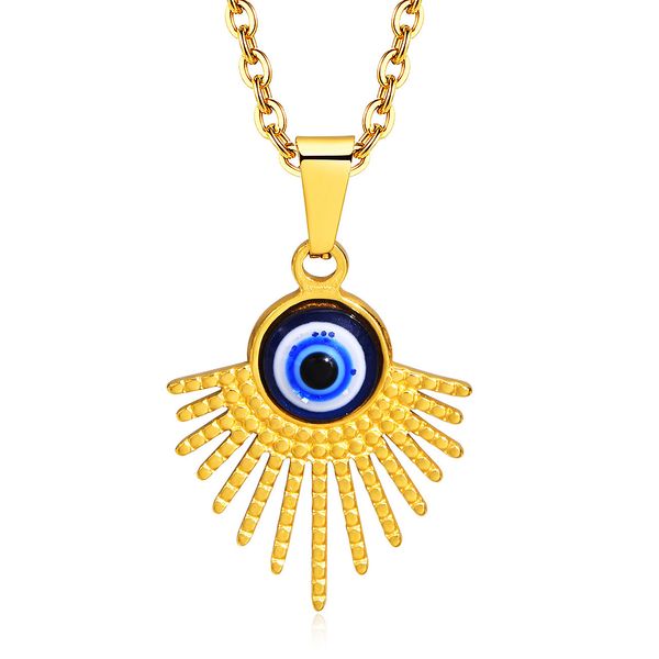 women's pendant necklace personalized and trendy stainless steel fan-shaped pendant necklace inlay eye beads jewelry gift yw71pn-1849, Golden;silver
women's pendant necklace personalized and trendy stainless steel fan-shaped pendant necklace inlay eye beads jewelry gift yw71pn-1849, Golden;silver