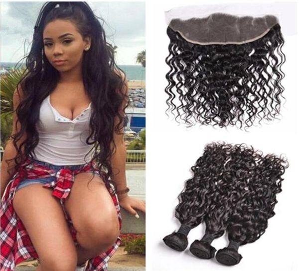 13x4 peruvian water wave lace frontal closure with bundles 8a virgin hair wet and wavy with lace frontal 100 human hair weave ext9609037, Black;brown
13x4 peruvian water wave lace frontal closure with bundles 8a virgin hair wet and wavy with lace frontal 100 human hair weave ext9609037, Black;brown