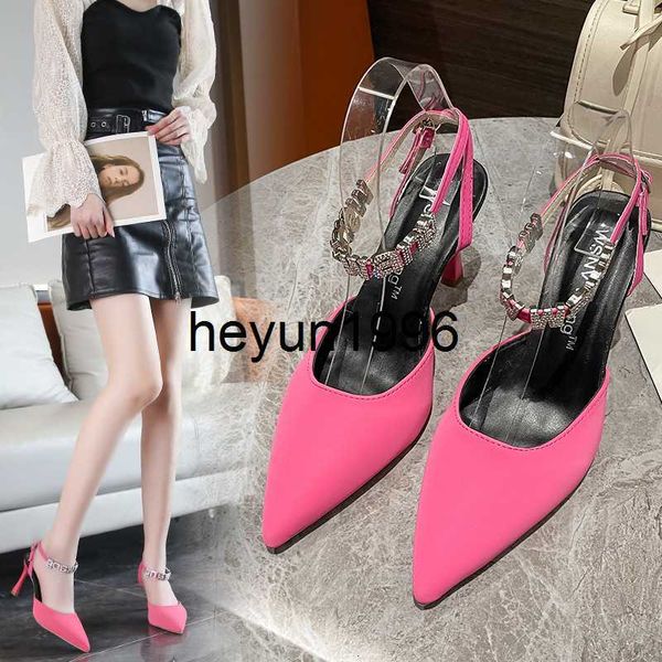 2023 summer new water diamond mother button thin pointed toe baotou for women with high heel muller sandals, Black
2023 summer new water diamond mother button thin pointed toe baotou for women with high heel muller sandals, Black
