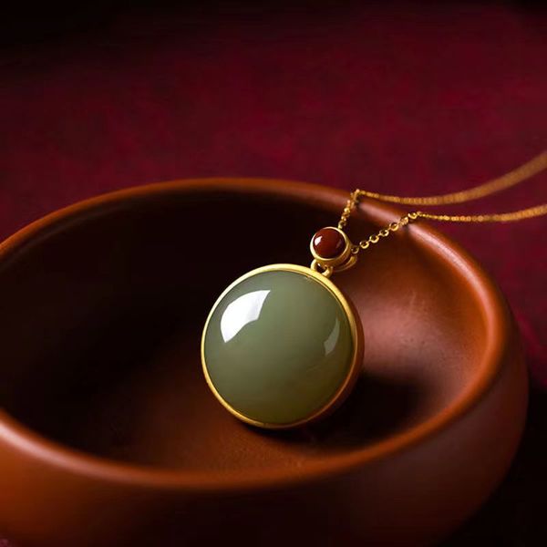 sterling silver necklace female ancient gold set with n jade perfect beads pendant retro china-chic ruyi jade chain pendant
sterling silver necklace female ancient gold set with n jade perfect beads pendant retro china-chic ruyi jade chain pendant