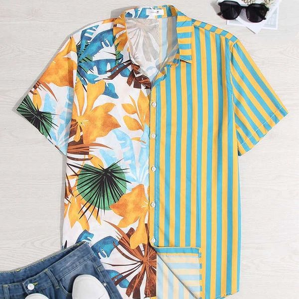 men hawaiian new shirt short sleeve men polo shirt striped patchwork summer chic blouse beach plus size men's shirts gaav, White;black
men hawaiian new shirt short sleeve men polo shirt striped patchwork summer chic blouse beach plus size men's shirts gaav, White;black