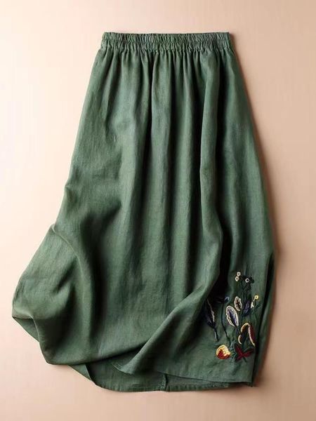 dresses cotton linen skirt for women 2023 summer new embroidery black skirt solid casual loose elastic waist aline women's long skirts, Black;gray
dresses cotton linen skirt for women 2023 summer new embroidery black skirt solid casual loose elastic waist aline women's long skirts, Black;gray
