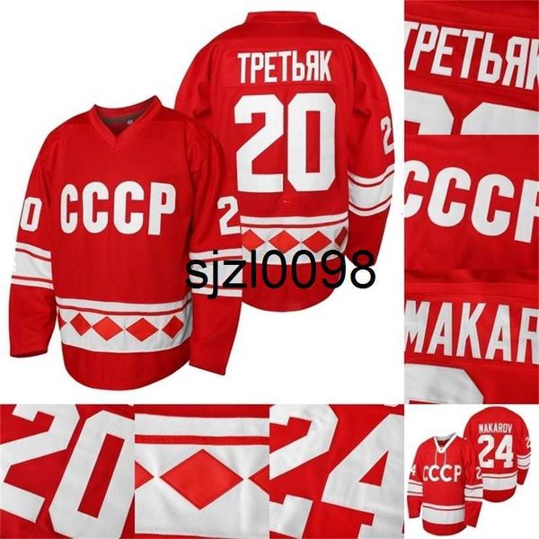 sj98 mens 1980 cccp russia hockey jersey 20 vladislav tretiak 24 sergei makarov 100% stitched red hockey jerseys s-xxxl, Black
sj98 mens 1980 cccp russia hockey jersey 20 vladislav tretiak 24 sergei makarov 100% stitched red hockey jerseys s-xxxl, Black