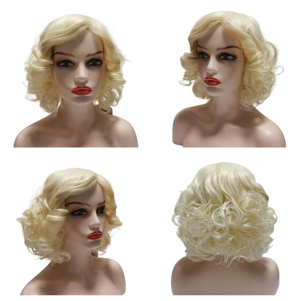Women's Short Curly Wig Synthetic Hair Heat Resistant Platinum Blonde Vintage Natural for Women Daily Party Cosplay, White
Women's Short Curly Wig Synthetic Hair Heat Resistant Platinum Blonde Vintage Natural for Women Daily Party Cosplay, White