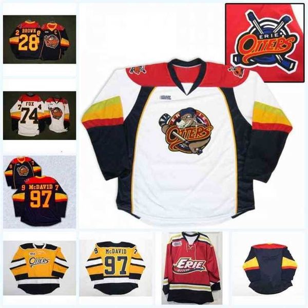 c2604 thr mens erie otters 74 dane fox 97 connor mcdavid 28 connor brown 100% embroidery cusotm any name any number hockey jerseys navy whit, Black
c2604 thr mens erie otters 74 dane fox 97 connor mcdavid 28 connor brown 100% embroidery cusotm any name any number hockey jerseys navy whit, Black