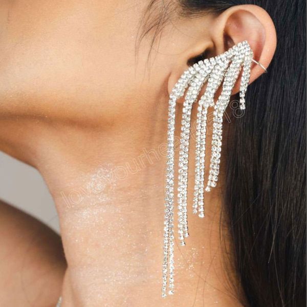 spring metal rhinestone geometric tassels dangle earrings bridal wedding luxury jewelry women's elegant accessories, Silver
spring metal rhinestone geometric tassels dangle earrings bridal wedding luxury jewelry women's elegant accessories, Silver