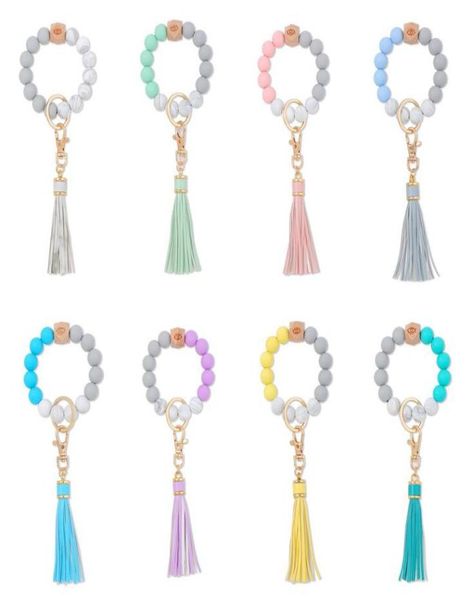 8 colors silicone bead bracelet keychain female bracelets key ring tassel wooden beads food grade girl keyring wrist strap7920788, Silver
8 colors silicone bead bracelet keychain female bracelets key ring tassel wooden beads food grade girl keyring wrist strap7920788, Silver