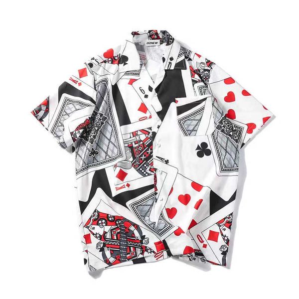 diznew custom men's shirt high street poker face print casual oversize beach shirt kud, White;black
diznew custom men's shirt high street poker face print casual oversize beach shirt kud, White;black