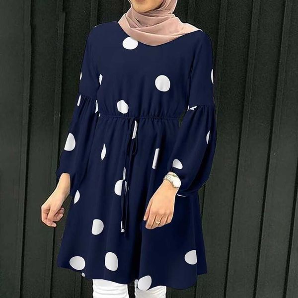 new springsummer casual fashion versatile women's round neck shirt bohemian muslim polka dot print zi, Black;gray
new springsummer casual fashion versatile women's round neck shirt bohemian muslim polka dot print zi, Black;gray