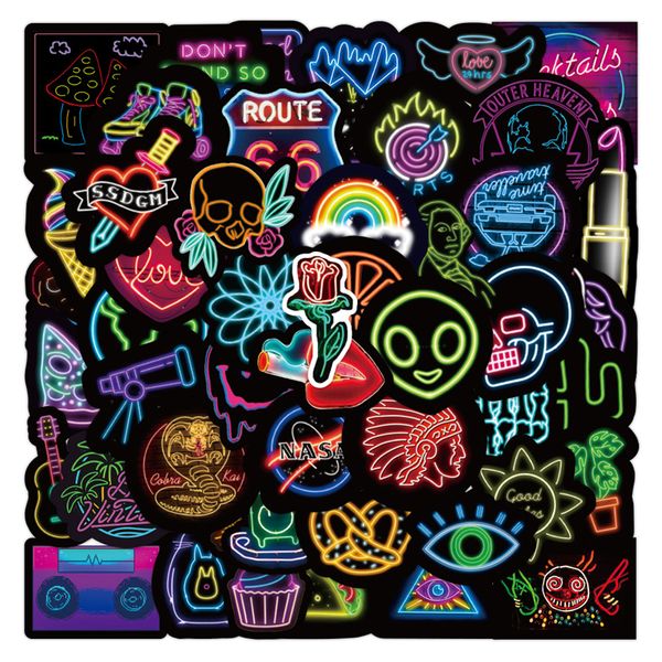 50pcs cartoon neon light sticker luminous neon graffiti kids toy skateboard car motorcycle bicycle sticker decals wholesale
50pcs cartoon neon light sticker luminous neon graffiti kids toy skateboard car motorcycle bicycle sticker decals wholesale