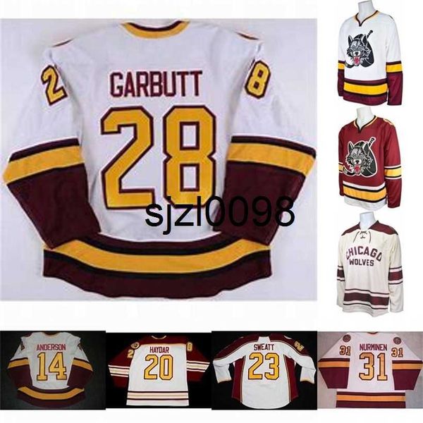 sj98 chicago wolves mens youth womens 20 darren haydar 24 derek mackenzie 23 bill sweatt 31 pasi nurminen 28 ryan garbutt 7 chelios hockey j, Black
sj98 chicago wolves mens youth womens 20 darren haydar 24 derek mackenzie 23 bill sweatt 31 pasi nurminen 28 ryan garbutt 7 chelios hockey j, Black