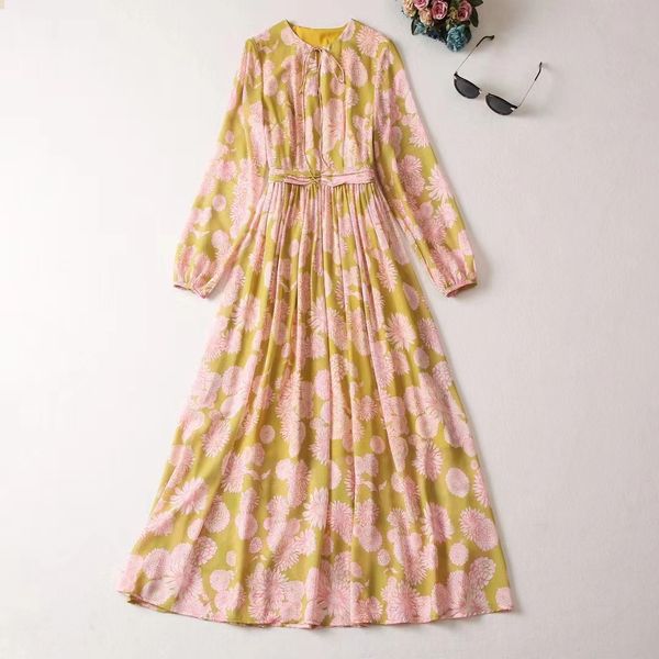 european and american women's clothes 2023 summer new long sleeve bow round neck fashion pleated yellow print dress xxl, Black;gray
european and american women's clothes 2023 summer new long sleeve bow round neck fashion pleated yellow print dress xxl, Black;gray