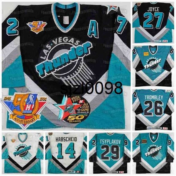 sj98 las vegas thunder 50th anniversary 1994-95 marc habscheid 1990's rhett trombley 1995-96 vladimir tsyplakov 1994 bob joyce hockey j, Black
sj98 las vegas thunder 50th anniversary 1994-95 marc habscheid 1990's rhett trombley 1995-96 vladimir tsyplakov 1994 bob joyce hockey j, Black