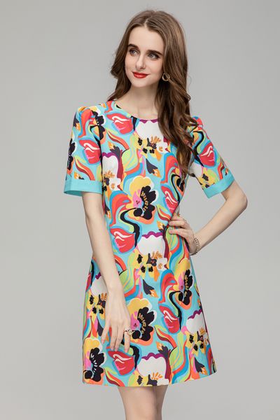original designer new dress 2023 spring/summer fashion digital flower print women's round neck short sleeve elegant beaded dress, Black
original designer new dress 2023 spring/summer fashion digital flower print women's round neck short sleeve elegant beaded dress, Black