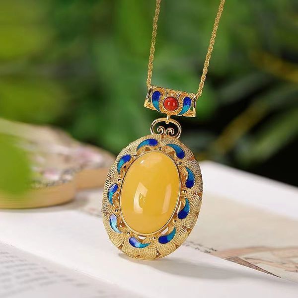 pure silver gold-plated natural amber honey wax egg surface pendant china-chic palace scenery thai blue female pendant
pure silver gold-plated natural amber honey wax egg surface pendant china-chic palace scenery thai blue female pendant