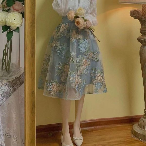dresses summer vintage elegant korean fashion fairy sweet floral embroidery high waisted puffy pink tulle mesh long midi skirt for women, White;black
dresses summer vintage elegant korean fashion fairy sweet floral embroidery high waisted puffy pink tulle mesh long midi skirt for women, White;black