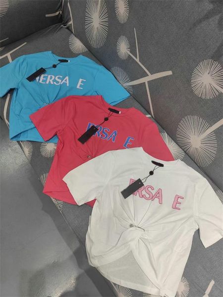 2023early spring women's fashion casual letter print safety pin knot round neck short t-shirt, White
2023early spring women's fashion casual letter print safety pin knot round neck short t-shirt, White
