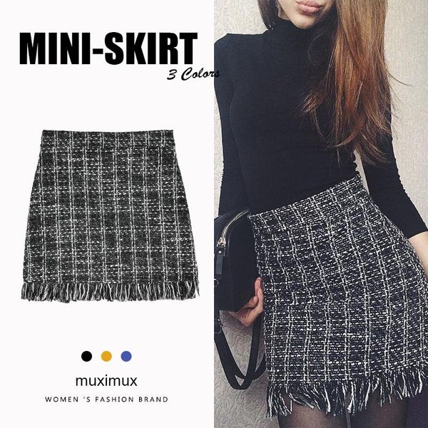 capris 2018 winter women tassel skirts series high waist female autumn casual vintage plaid mini short aline skirt for women, Black;white
capris 2018 winter women tassel skirts series high waist female autumn casual vintage plaid mini short aline skirt for women, Black;white