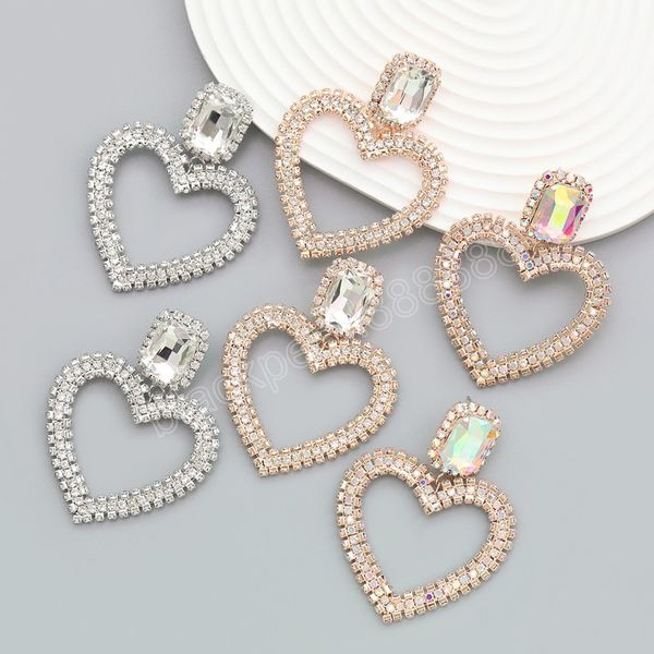 korean fashion metal rhinestone heart dangle earrings party fashion jewelry 2023 women's minimalist accessories gift, Silver
korean fashion metal rhinestone heart dangle earrings party fashion jewelry 2023 women's minimalist accessories gift, Silver