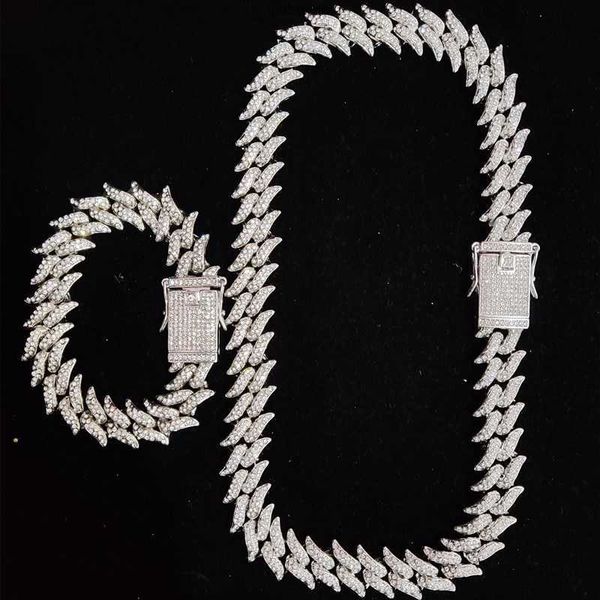 men women hip hop chain necklace 20mm width thorn shape chains hiphop iced out bling fashion charm jewelry, Silver
men women hip hop chain necklace 20mm width thorn shape chains hiphop iced out bling fashion charm jewelry, Silver