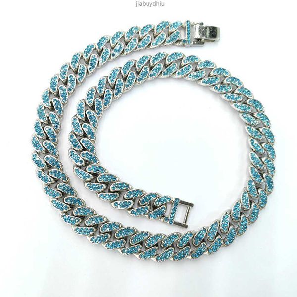 13mm hip hop cuban link blue diamond chain full rhinestone crystal stone necklace luxury womens mens iced out jewelry, Silver
13mm hip hop cuban link blue diamond chain full rhinestone crystal stone necklace luxury womens mens iced out jewelry, Silver