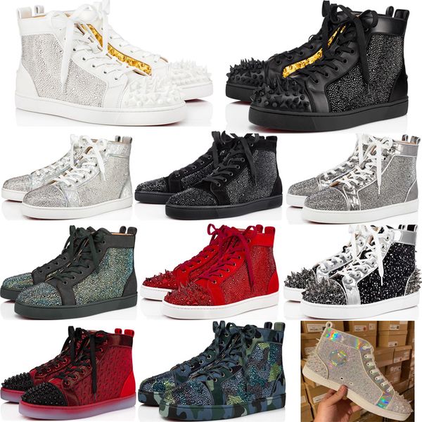 fashion casual shoes men women high lous orlato strass flat sneakers italy popular elastic band spikes leather designer outdoor casuals spo, Black
fashion casual shoes men women high lous orlato strass flat sneakers italy popular elastic band spikes leather designer outdoor casuals spo, Black