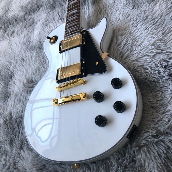 white color electric guitar two pickups with pickguard rose wood fingerboard mahogany wood body
white color electric guitar two pickups with pickguard rose wood fingerboard mahogany wood body