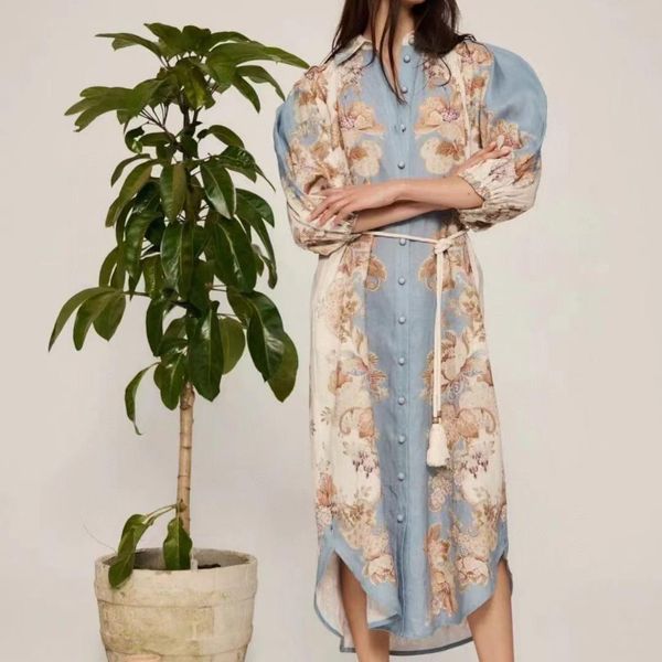 dresses 2023 new resort style single breasted floral print women lace up waist midi linen dress, Black;gray
dresses 2023 new resort style single breasted floral print women lace up waist midi linen dress, Black;gray