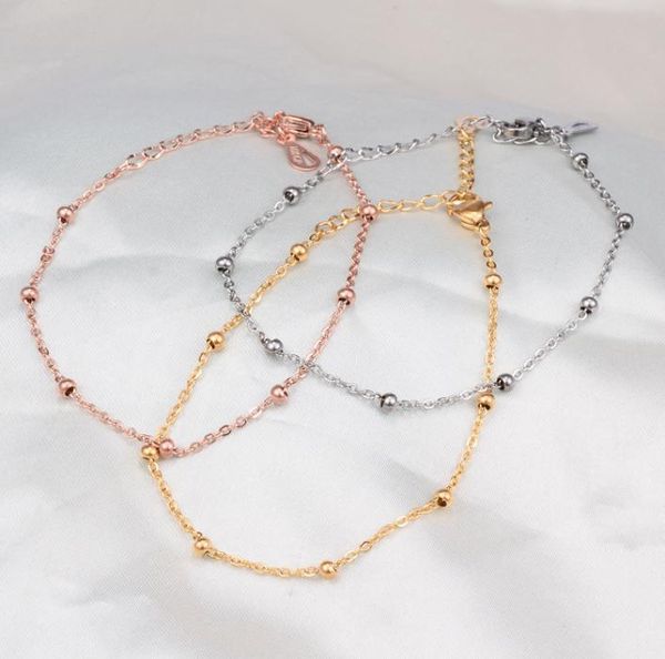 1 pc bead woman luxury jewelry titanium steel 18 k rose gold ankle chain bracelet8814492, Black
1 pc bead woman luxury jewelry titanium steel 18 k rose gold ankle chain bracelet8814492, Black