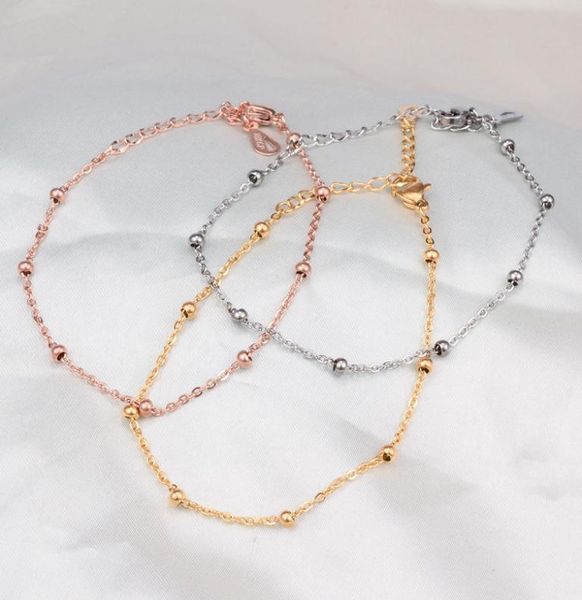 1 pc bead woman luxury jewelry titanium steel 18 k rose gold ankle chain bracelet2430337, Black
1 pc bead woman luxury jewelry titanium steel 18 k rose gold ankle chain bracelet2430337, Black