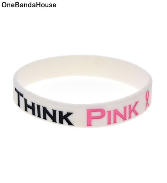 100pcs white think pink silicone rubber wristbands pink ribbon logo for breast cancer awareness promotion gift7696996, Black
100pcs white think pink silicone rubber wristbands pink ribbon logo for breast cancer awareness promotion gift7696996, Black