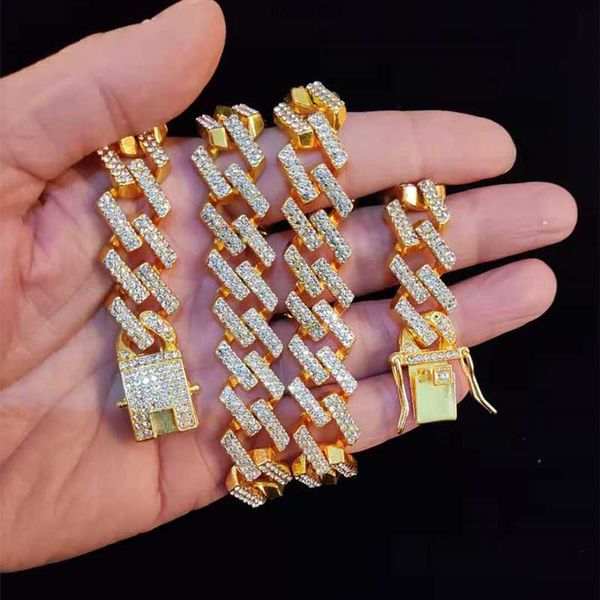 15mm cuban link chains necklaces men hip hop iced out bling chain choker and bracelet, Silver
15mm cuban link chains necklaces men hip hop iced out bling chain choker and bracelet, Silver