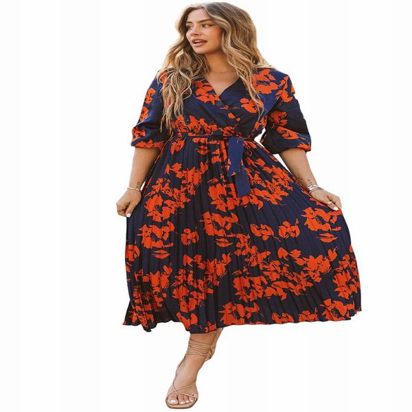 boho clothing summer dresses women v neck wrap pleated maxi floral dress with tie, White
boho clothing summer dresses women v neck wrap pleated maxi floral dress with tie, White