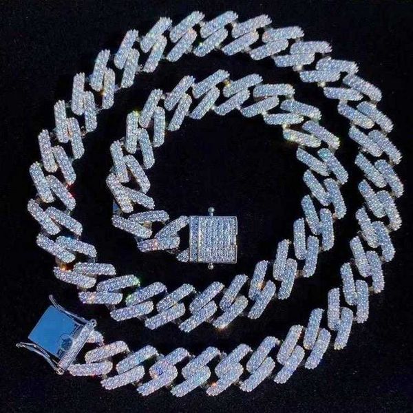 width 20mm rose gold iced out hip hop chain sillver cuban link for man, Silver 
width 20mm rose gold iced out hip hop chain sillver cuban link for man, Silver